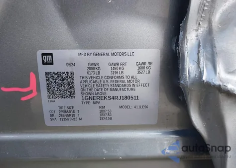 2024 Chevrolet Traverse Fwd Ls z USA, uszkodzony, nr VIN 1GNEREKS4RJ180511